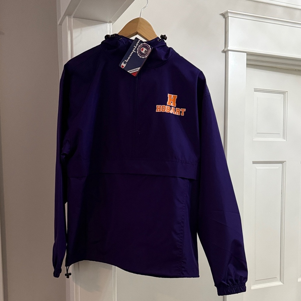 Hobart college Champion Men's Purple Raincoat pullover